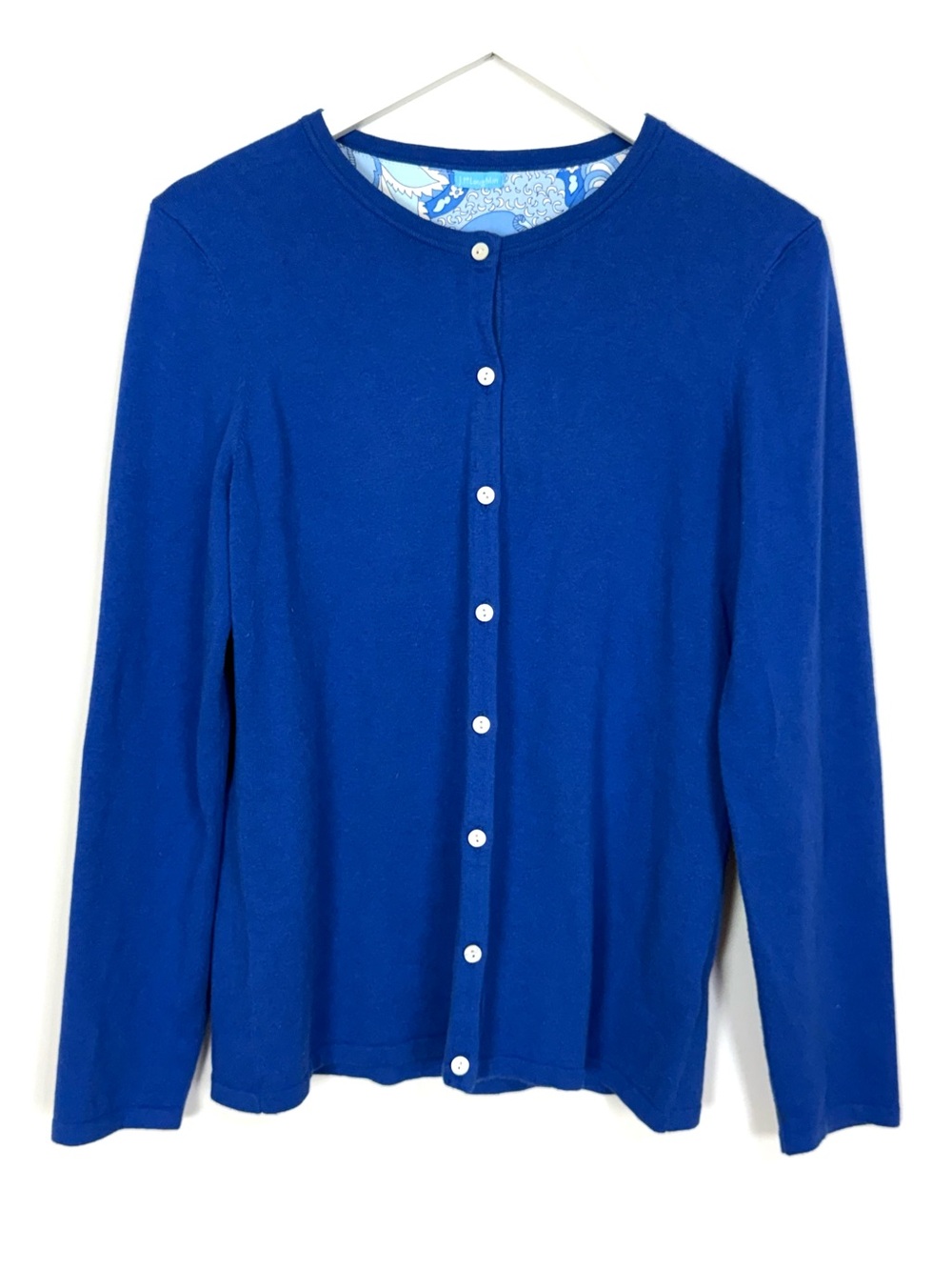 J. McLaughlin Crewneck Cardigan in Blue